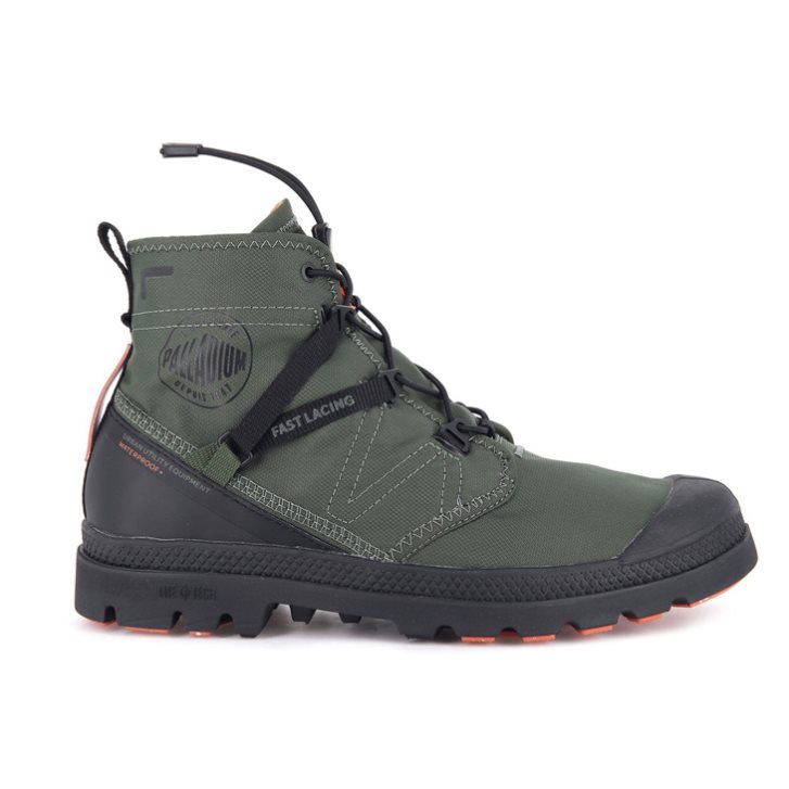 Bottes Palladium Pampa Travel Lite+ Imperméables Femme Vert Olive | FR HFD712Y